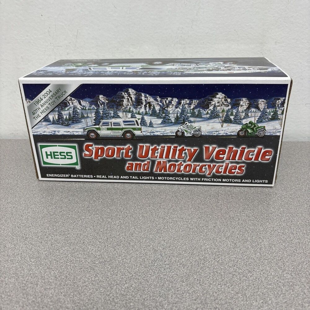 Hess 2004 40th Anniversary Toy SUV And 2 Motorcycles NEW IN BOX